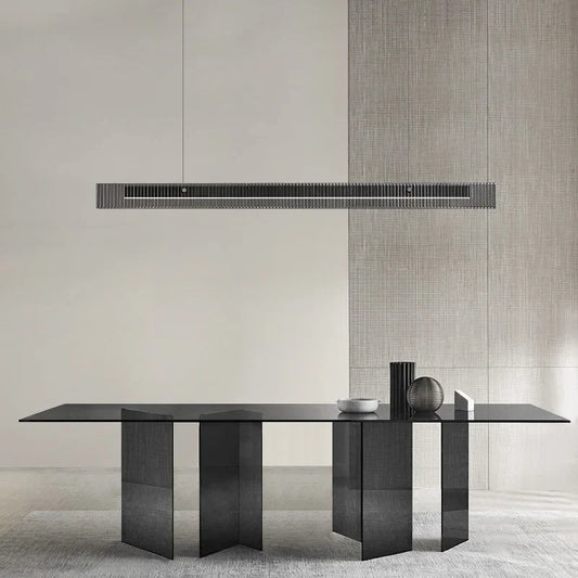 Afralia™ Modern Black Linear Glass Pendant Lamp
