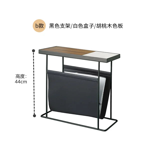 Afralia™ Minimalist Nordic Side Table with Magazine Storage Shelf