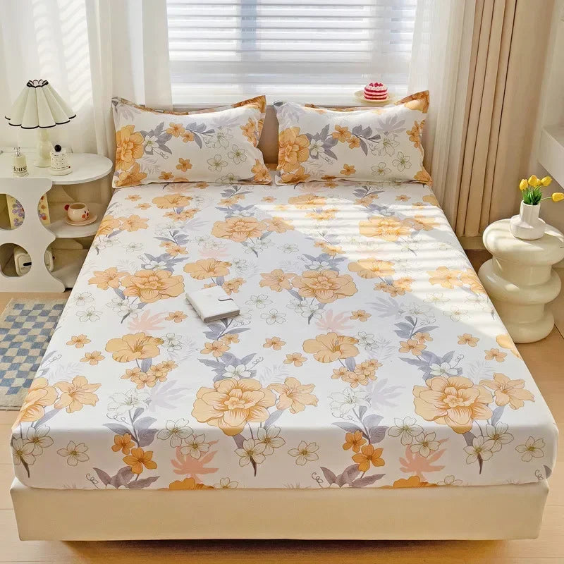 Afralia™ Japanese Style Thick Fitted Sheet for Queen/King Bed