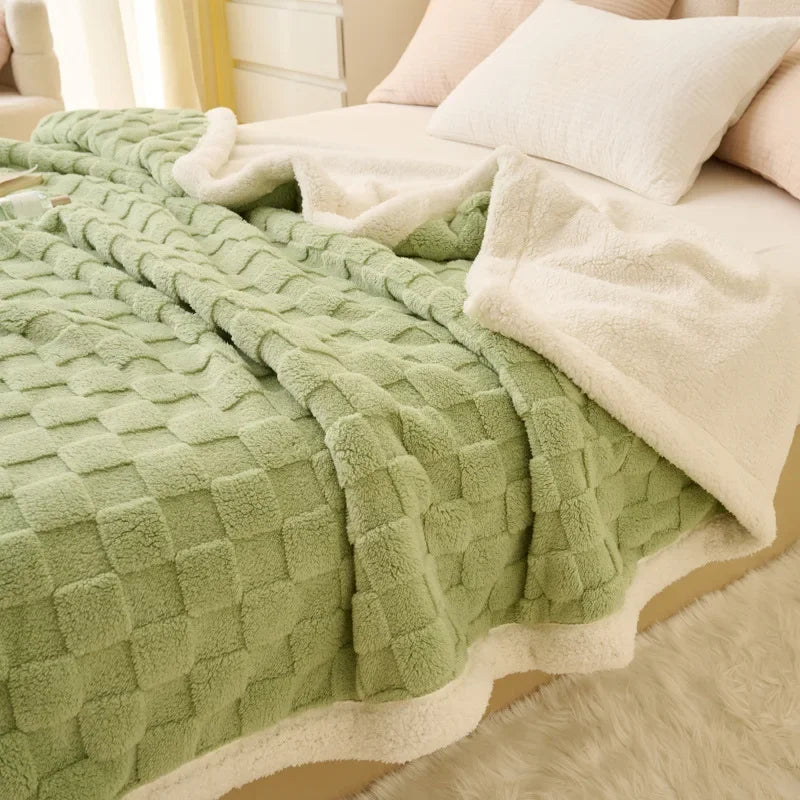 Afralia™ Taffeta Velvet Warm Blanket for Single Bed - Soft Nap Flannel Throws Blankets