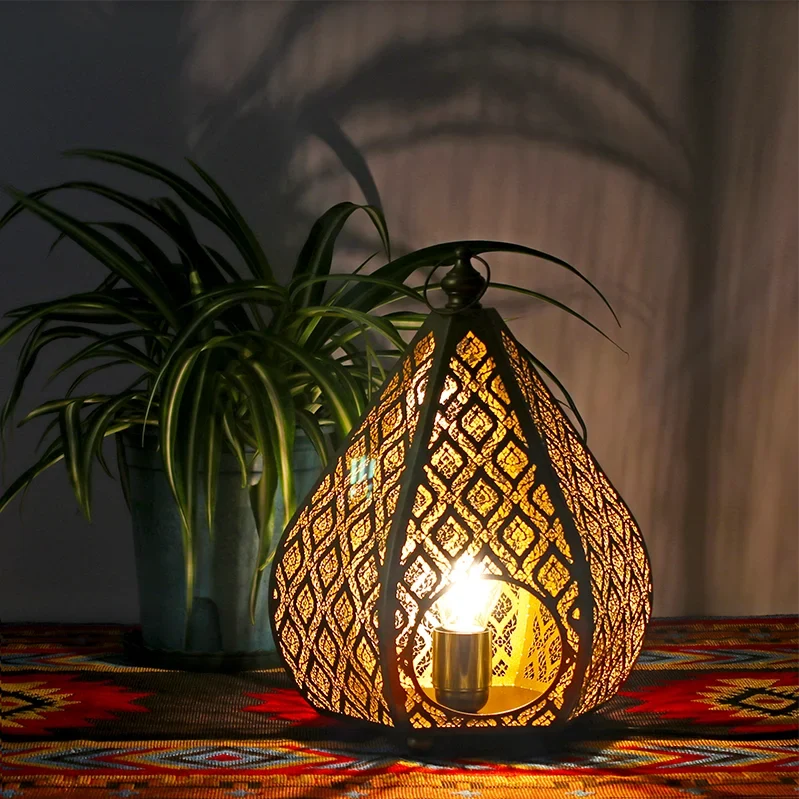 Afralia™ Gourd Candle Holder: European Retro Light Luxury Table Decor Ornament