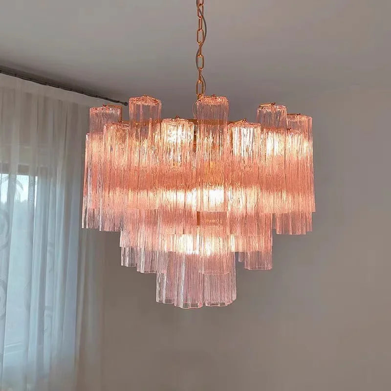 Afralia™ Glass Tube LED Chandelier - Dimmable Hanging Light for Dining Room