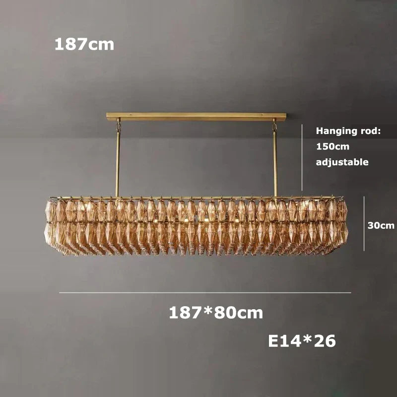 Afralia™ Art Deco Glass Shade Brass LED Chandelier - Luxury Black Dining Room Ceiling Light