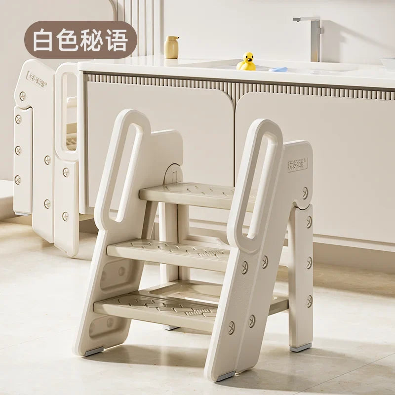 Afralia™ Folding Stairs Kitchen Ladder Metal Decorative Kids Sedie Steps Household