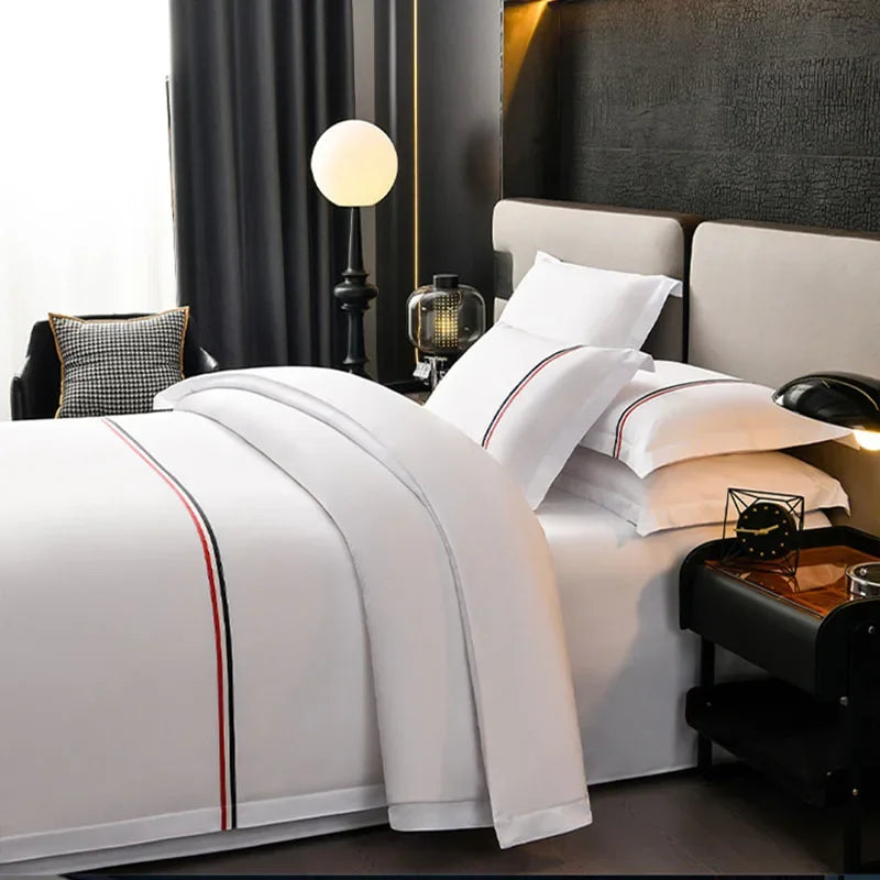 Afralia™ Solid Color Hotel Homestay Bedding Set - Wrinkle-free & Durable