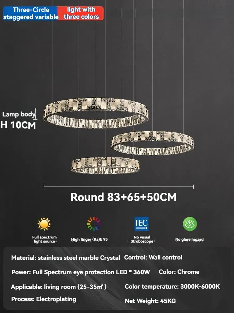 Afralia™ Black Acrylic Crystals Chandelier | Living Room Art Deco Ceiling Light