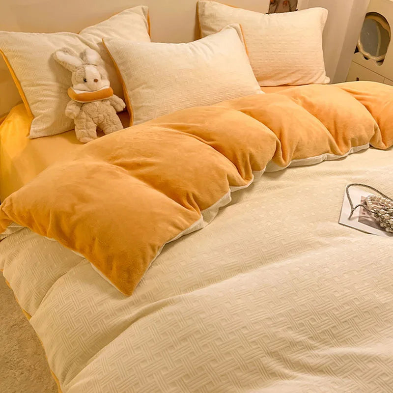 Afralia™ Plush Waffle Fleece Duvet Cover - Cozy 3D Carved Winter Comforter for Adults