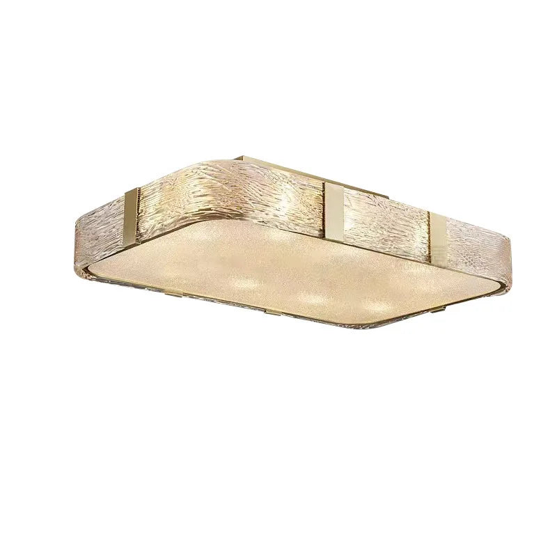 Afralia™ Gold Glass Ceiling Chandelier LED Suspension Luminaire for Home Decor