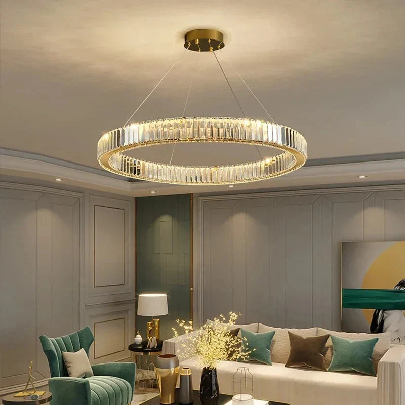 "Afralia™ Crystal Ceiling Pendant Chandelier – Luxury Light for Living Room, Bedroom, and Dining Area"