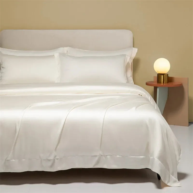 Afralia™ Cooling Cotton Solid Bedding Set Ultra Soft Quilt Cover for Summer