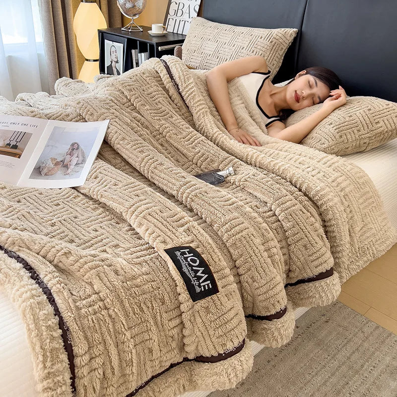 Afralia™ Double-Layer Luxury Coral Fleece Winter Blanket