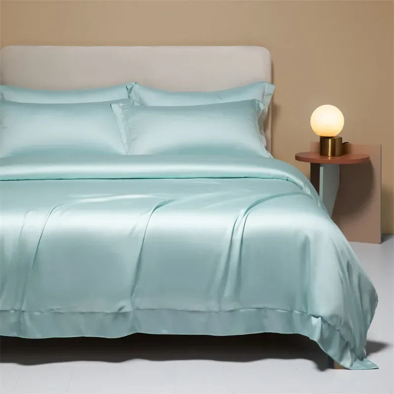 Afralia™ 120S Natural Fabric Bedding Set Summer Cooling Fitted Sheet Skin Friendly Bedclothes
