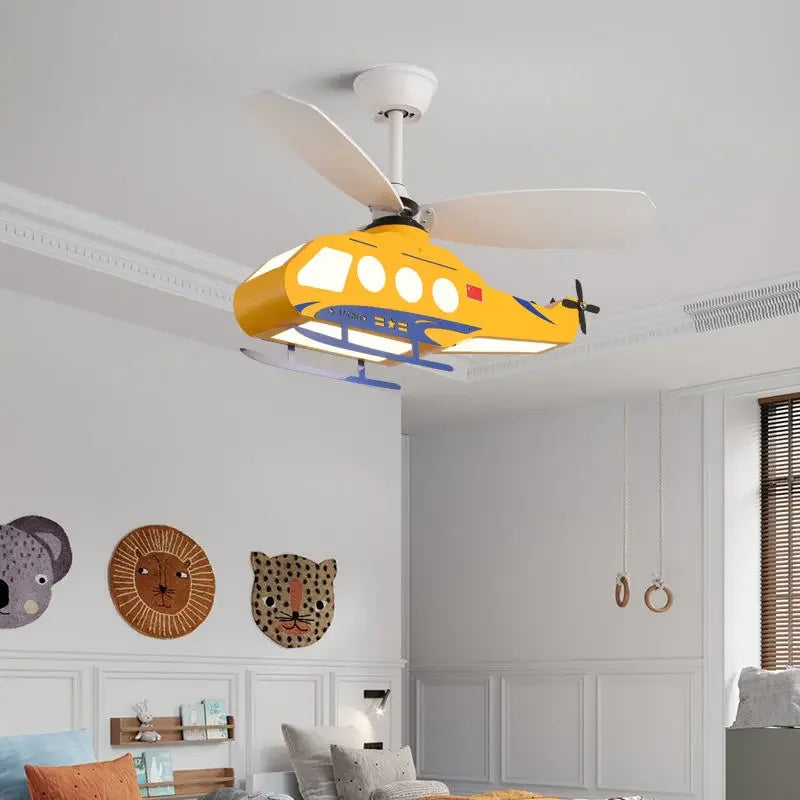 Afralia™ Helicopter Light Ceiling Lamp for Boy's Room