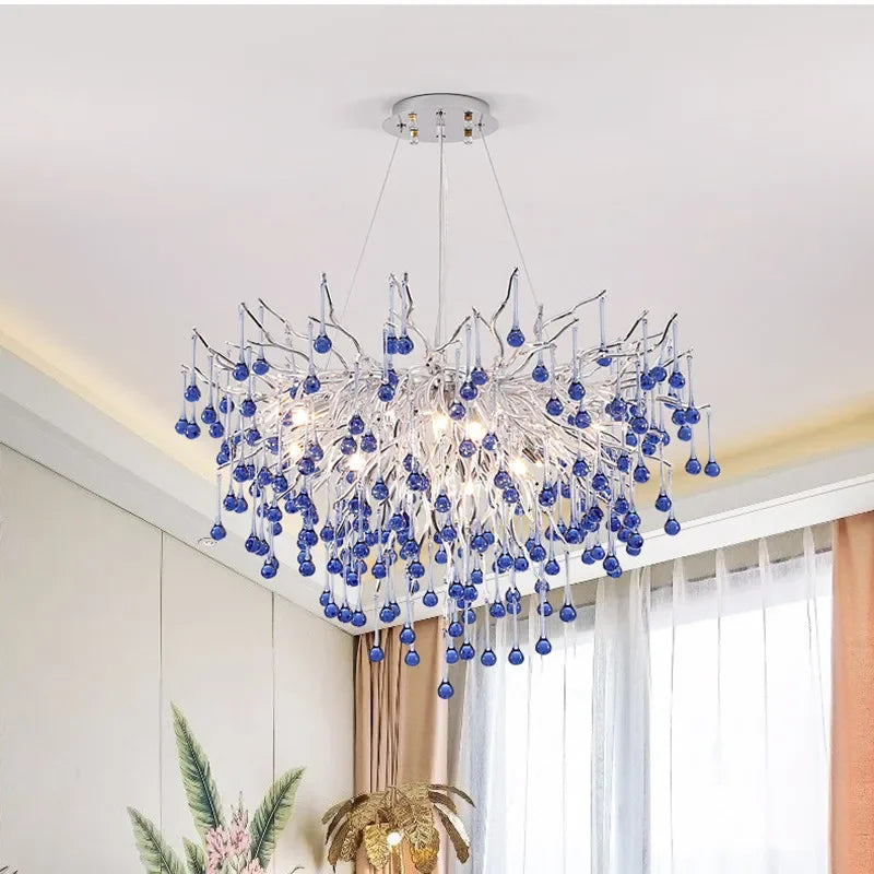 Afralia™ Chrome Crystal Chandelier for Bedroom and Living Room