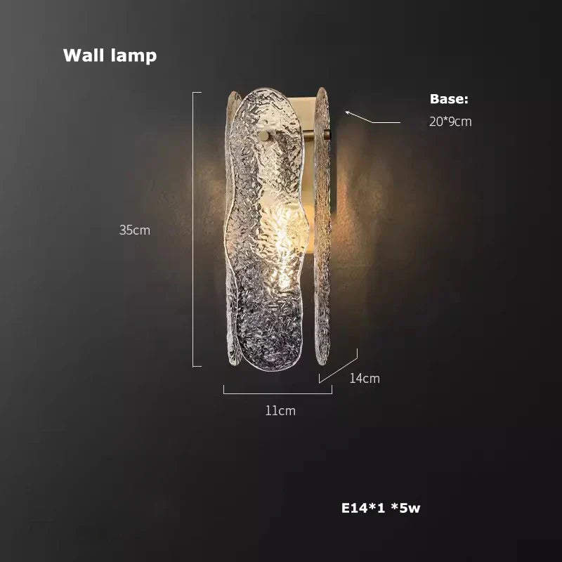 Afralia™ Gold Water Ripple Glass Ceiling Lamp for Bedroom Kitchen Home Decor
