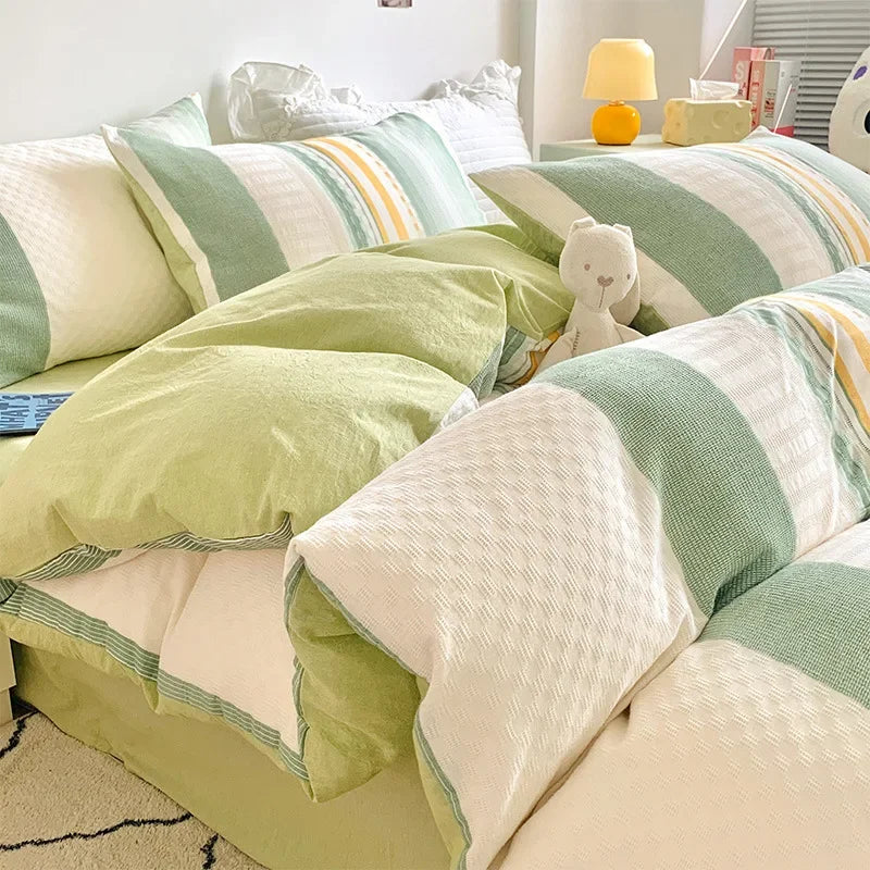 Afralia™ Jacquard Cotton Bedding Set for Queen King Size - Skin Friendly Comforter Cover