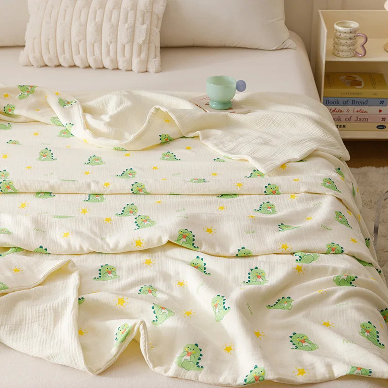 Afralia™ Soft Cotton Printed Cover Blanket: Cozy, Skin-Friendly, Summer Comforter