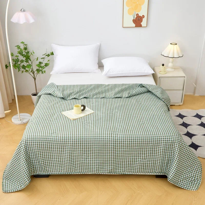 Afralia™ Summer Jacquard Cotton Quilt - Ultra-Thin, Breathable Single Comforter