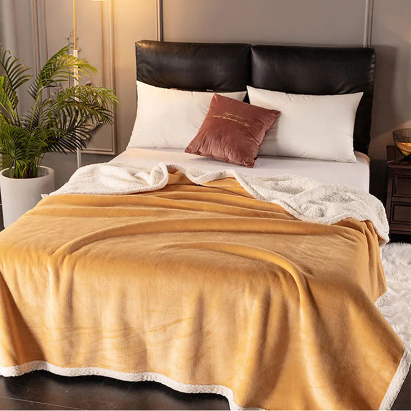 Afralia™ Double-Layer Velvet Sofa Blanket: Luxuriously Warm & Skin-Friendly