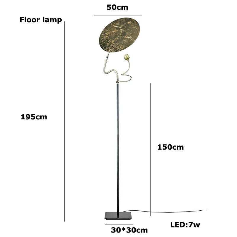 Afralia™ Gold Foil Pendant LED Chandelier, Modern Italian Design for Villas