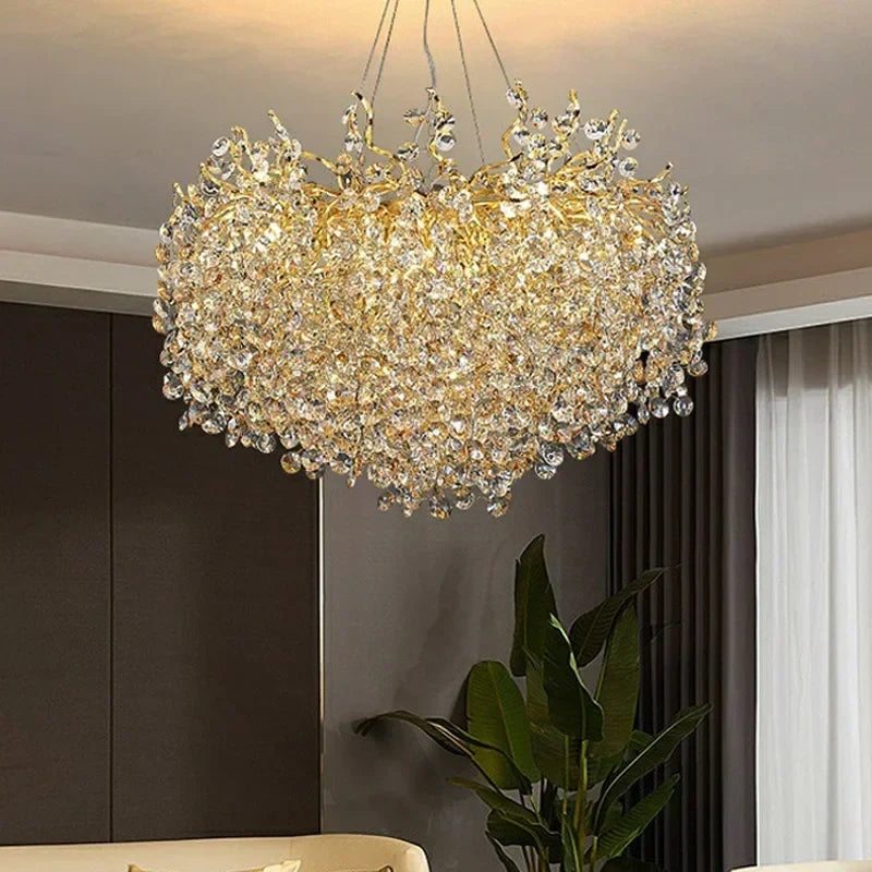 Afralia™ Crystal Chandeliers: Elegant Lighting Decor for Home Villa Living Room Bedroom