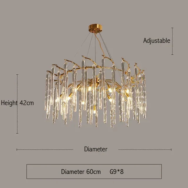 Afralia™ Nordic Luxury Crystal Ceiling Chandelier for Living Room, Bedroom, and Restaurant