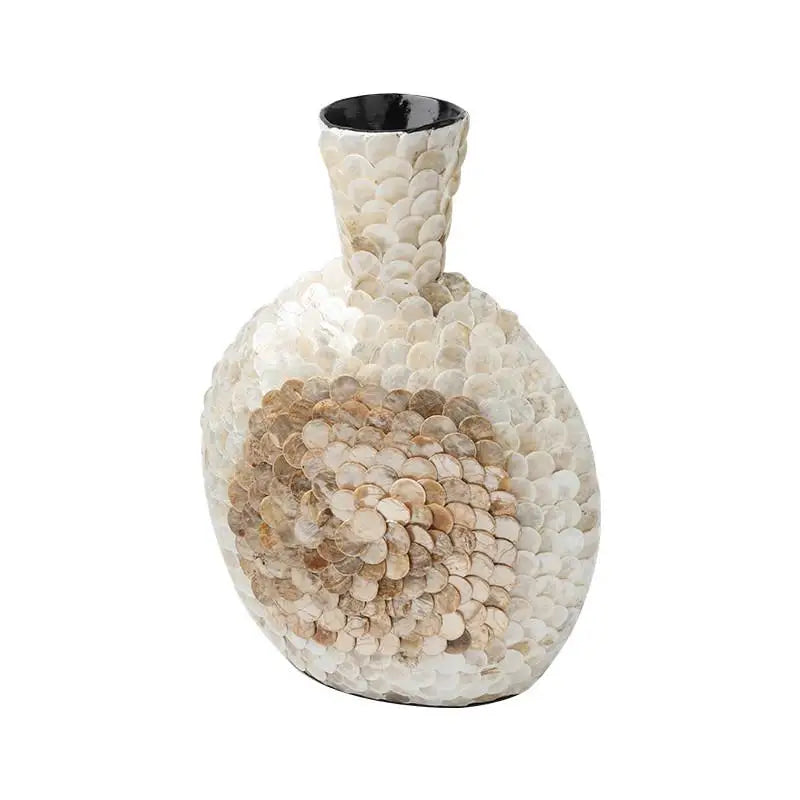 Afralia™ Golden Shell Art Vase: Handmade Luxury Desktop Flower Arrangement & Home Decor