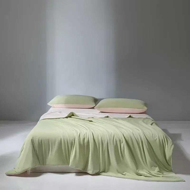 Afralia™ Satin Silky Summer Cooling Blanket Ultra-Thin Breathable Quilted Comforter