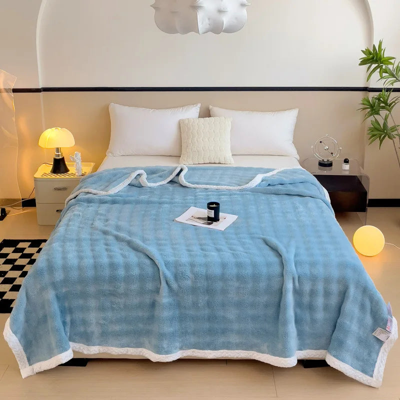 Afralia™ Rabbit Velvet Fluffy Coral Fleece Sofa Blanket: Warm Autumn Bed Throw Blanket