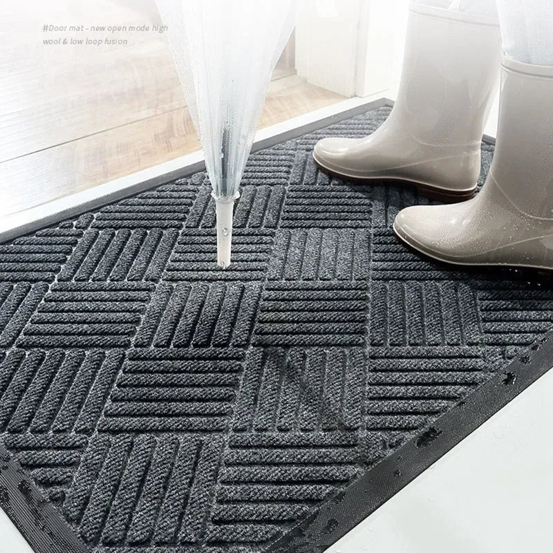 Afralia™ Outdoor Rubber Doormat: Easy-Clean & Dirt-Resistant Shoe Scraper Mats for Home & Business