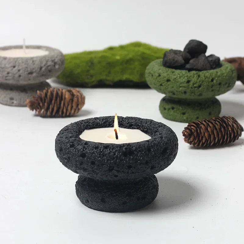 Afralia™ Silicone Concrete Candle Cup Mold Aromatherapy Tray Plaster Support Mold