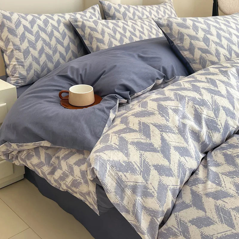 Afralia™ Geometric Print 100% Cotton Bedding Set for All Seasons