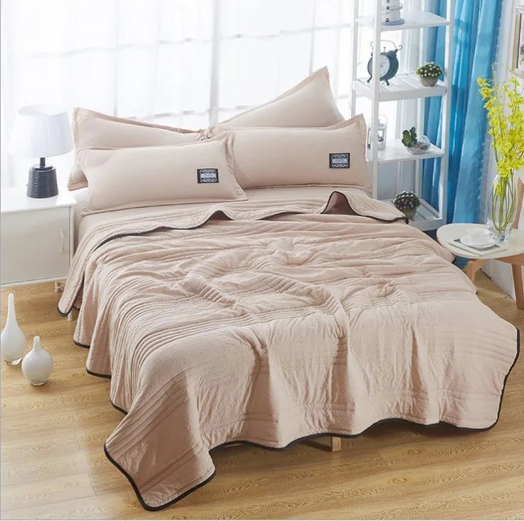 Afralia™ Summer Cool Thin Quilt: Single Double Bed Sofa, Solid Color Air Conditioning Blanket