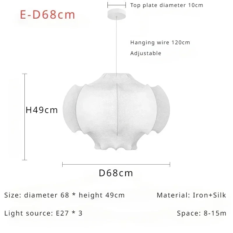 Afralia™ Japanese Silk Pendant Chandelier - Modern Designer Home Lighting
