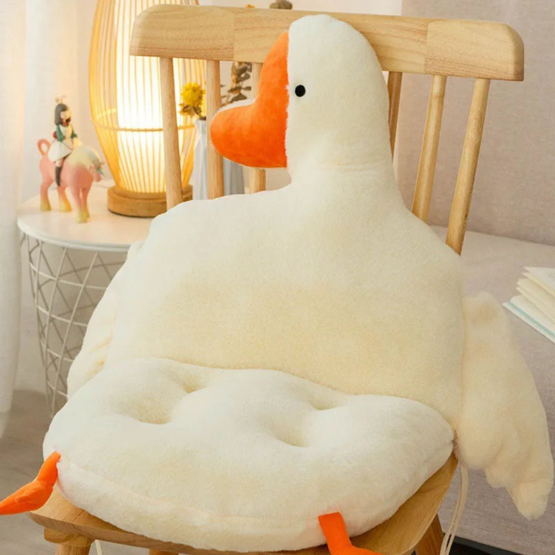Afralia™ Solid Goose Backrest Cushion: Ultra Soft Cartoon Design for Office Chair, Home Decor