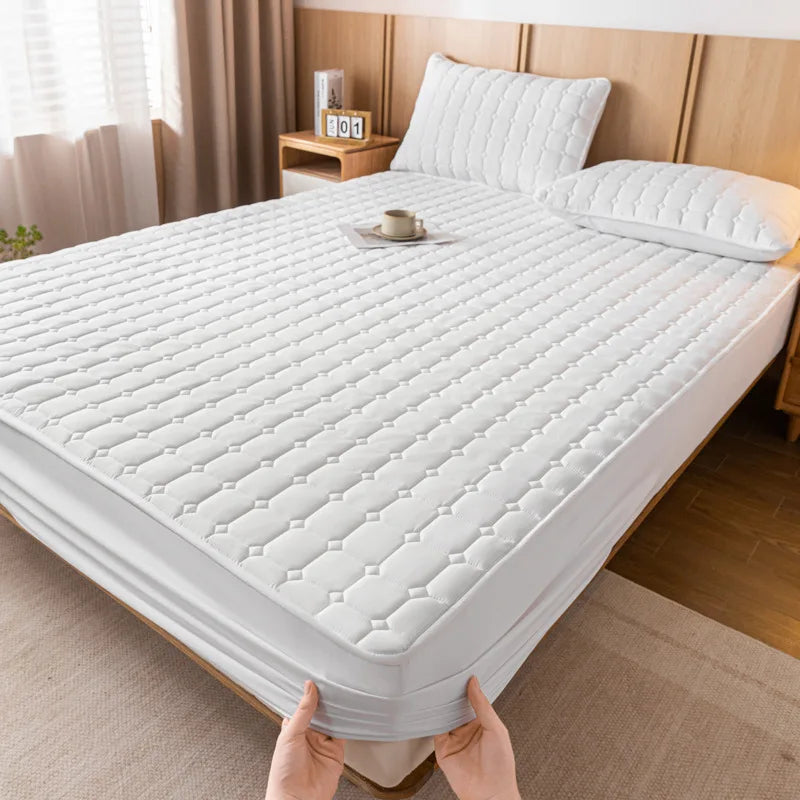 Afralia™ Quilted Fitted Sheet for Cozy & Anti-Slip Protection on Queen & King Beds