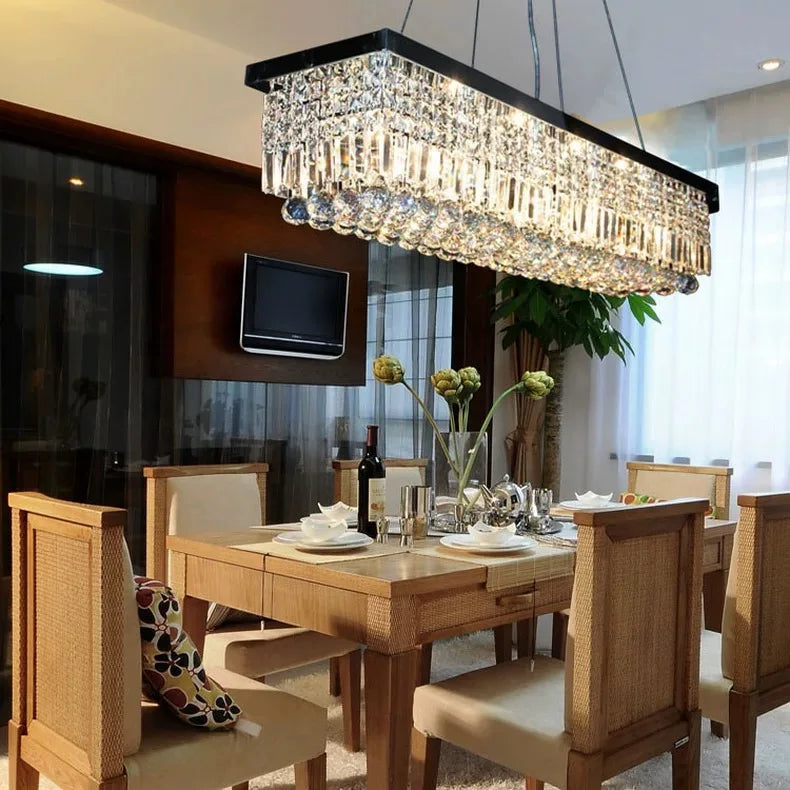 Afralia™ Crystal LED Chandelier for Home, Dining, Living Room & Bedroom