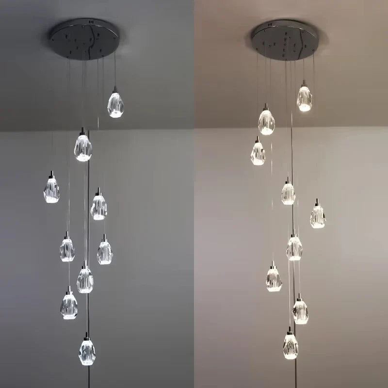 Afralia™ Crystal Chandelier Pendant Light for Modern Staircase & High Ceilings