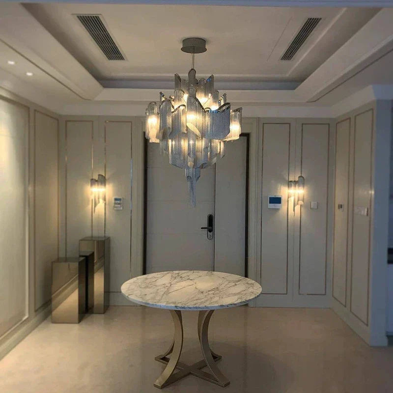 Afralia™ Nordic Crystal Beads Chandelier Pendant for Home Kitchen, Bedroom
