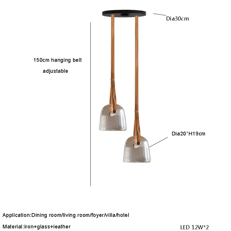 Afralia™ Luxury LED Crystal & Leather Chandelier for Living Room