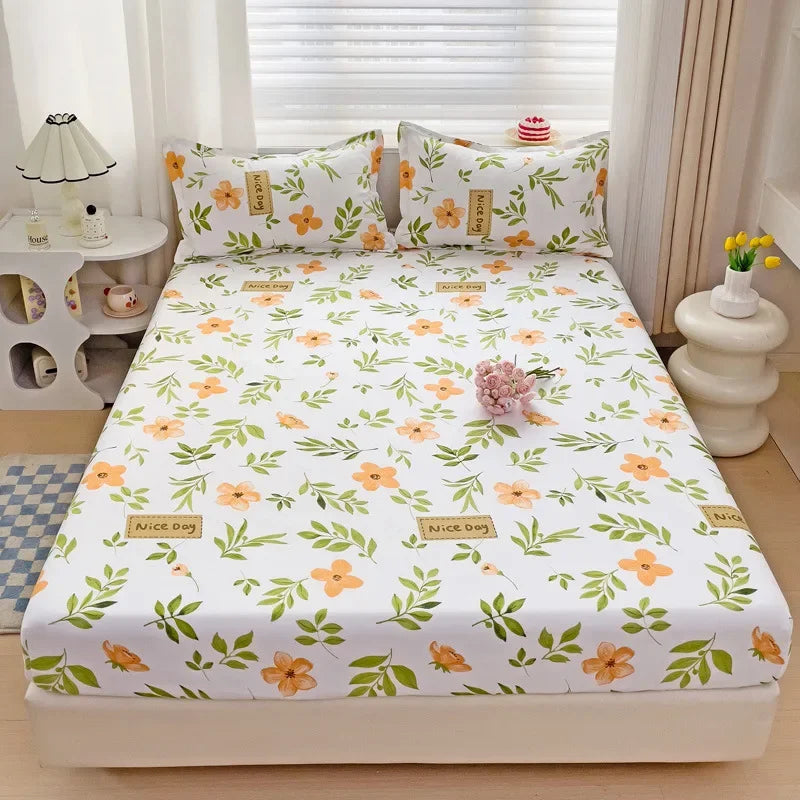 Afralia™ Japanese Style Thick Fitted Sheet for Queen/King Bed