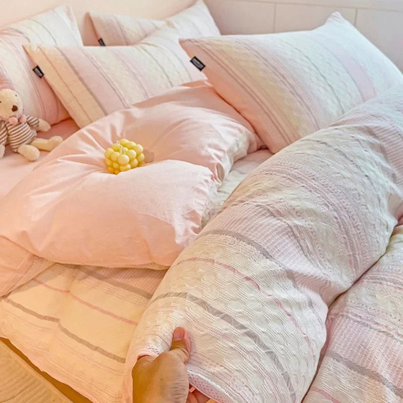 Afralia™ Jacquard Cotton Bedding Set for Queen King Size - Skin Friendly Comforter Cover