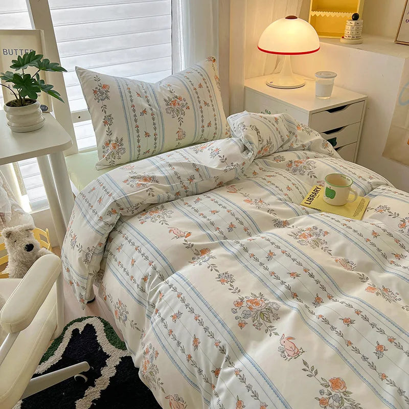 Afralia™ Cartoon Style Cotton Printed Bedding Sets in Single/Double Size