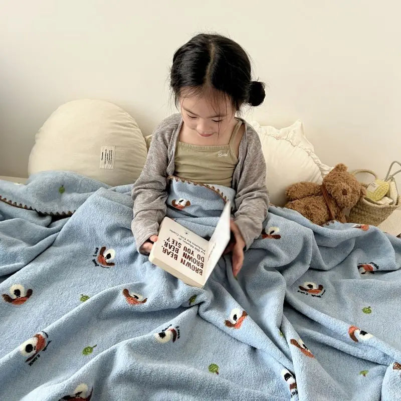 Afralia™ Milk Velvet Cartoon Blanket: Soft, Luxurious Sofa Throw for All Seasons