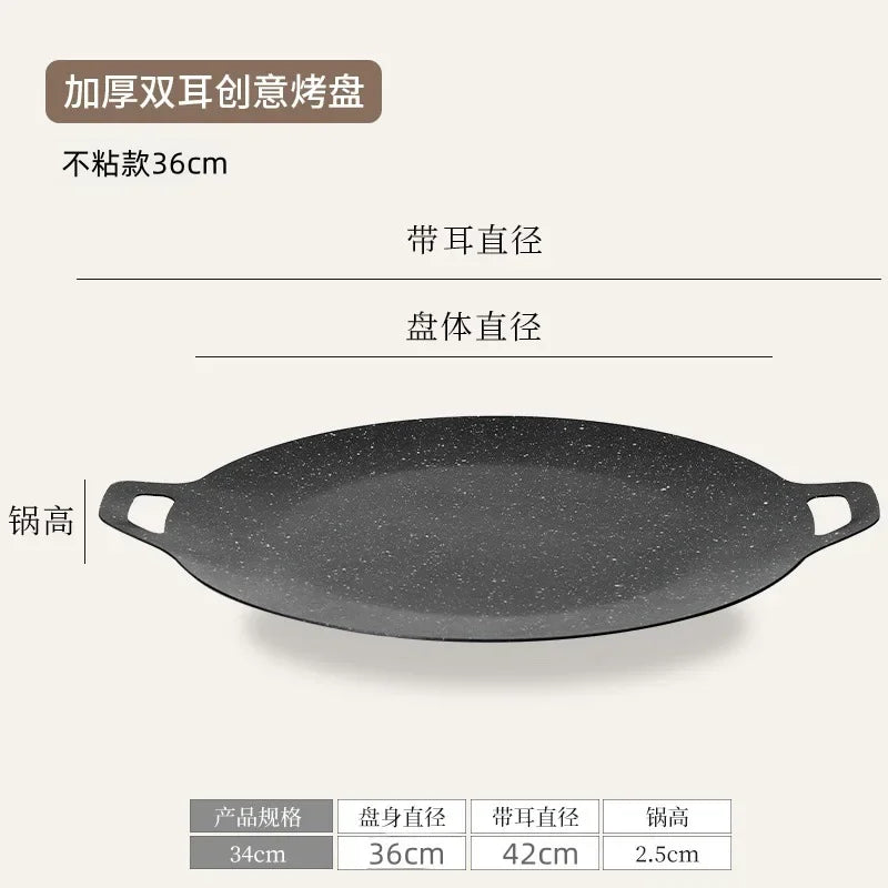Afralia™ Korean Style Octagon BBQ Plate Non-stick Grill Pot Frying Pan Kitchen Accessories