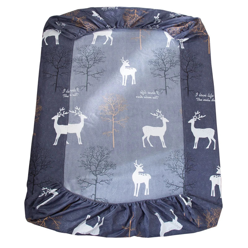 Afralia™ Plaid Printed King Size Fitted Bed Sheet - Soft Elastic Band Sheet
