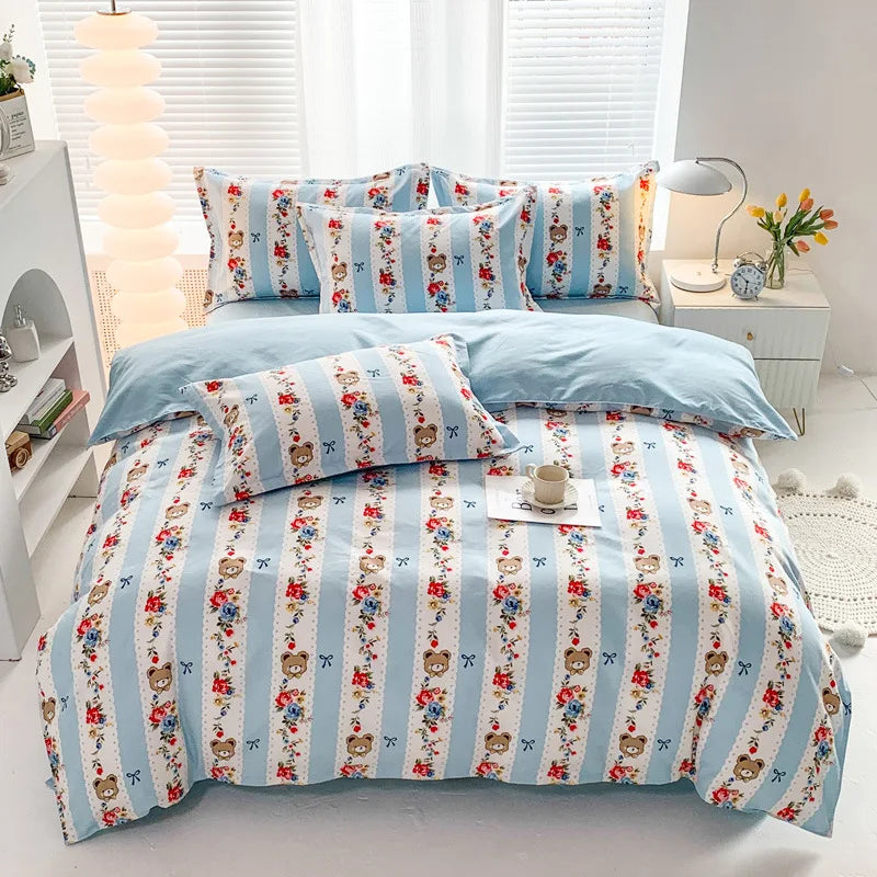 Afralia™ Soft Plant Printed Bedding Sets Cozy Quilt Cover for Summer & Autumn