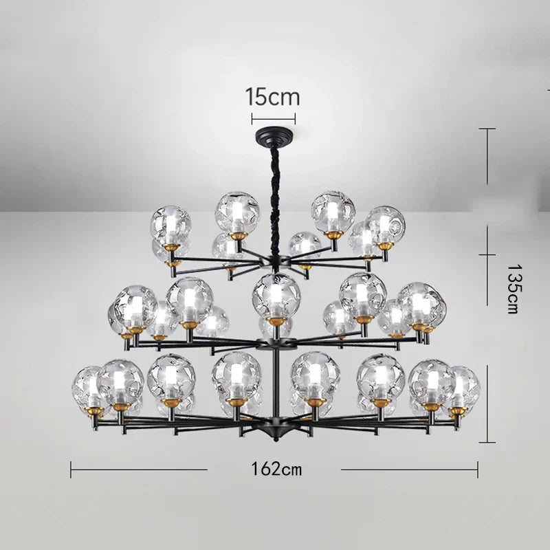 Afralia™ Glass Ball LED Pendant Light Chandelier - Nordic Style for Modern Home Decor