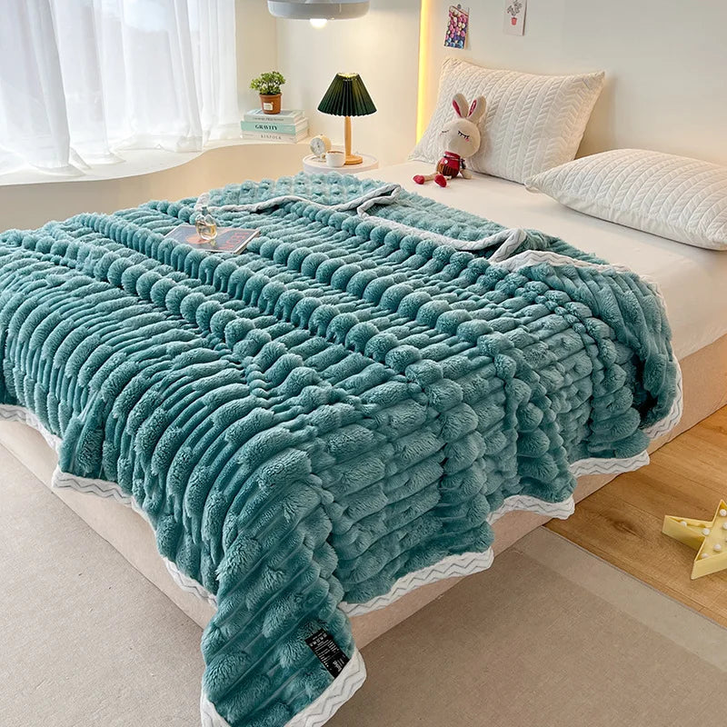 Afralia™ Bamboo Velvet Blanket: Soft Flannel Sofa Cover & Shawlecessory
