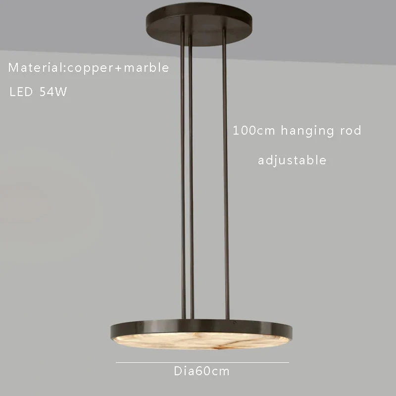 Afralia™ Round Spanish Marble Chandelier: Luxury Black Indoor Ceiling Light Fixtures for Dining Room